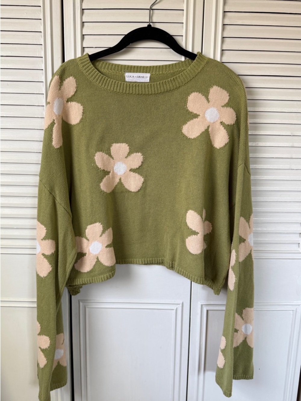 Luca + Grae Cropped Floral Sweater